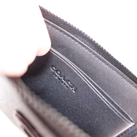 NWT Coach 3In1 L Zip Crossgrain Leather Wallet Black Credit Card Luxury CJ882 - Picture 8 of 13